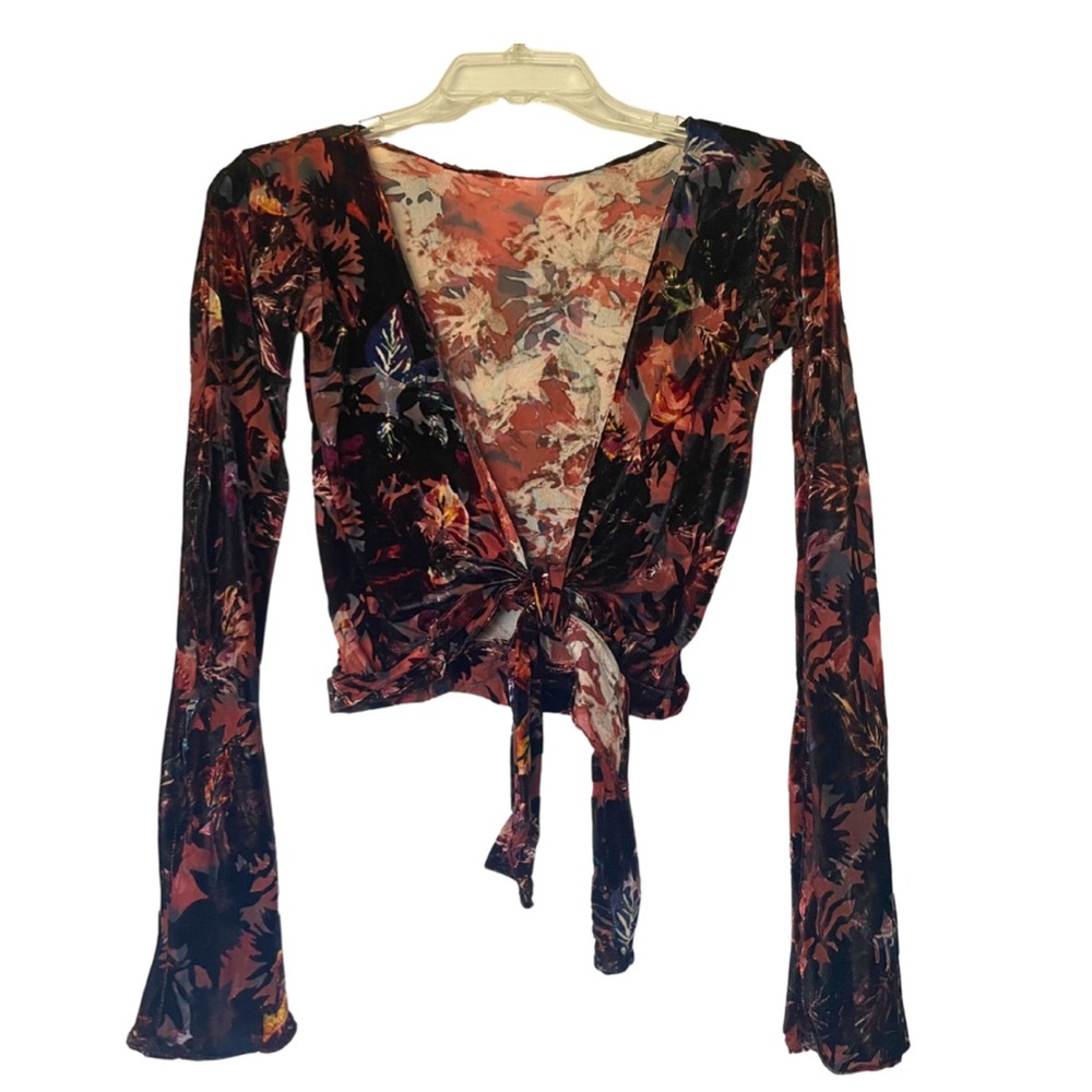 Handmade, women’s velvet wrap shirt